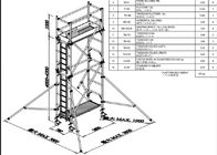 برج الألومنيوم المتنقلة سقالة دائم 7.5M السقوف سهلة أبراج السقالات